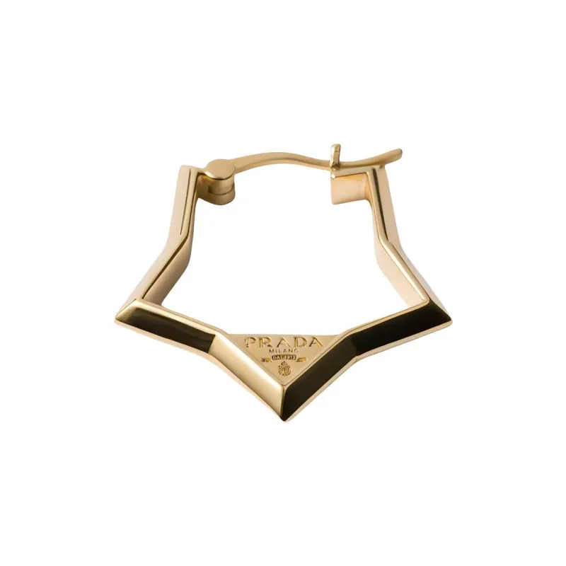 PRADA Metal Earrings Women's Gold-1