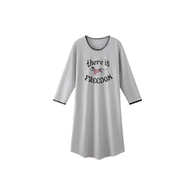 JINGYUN Nightgown Women's Bean Gray-0