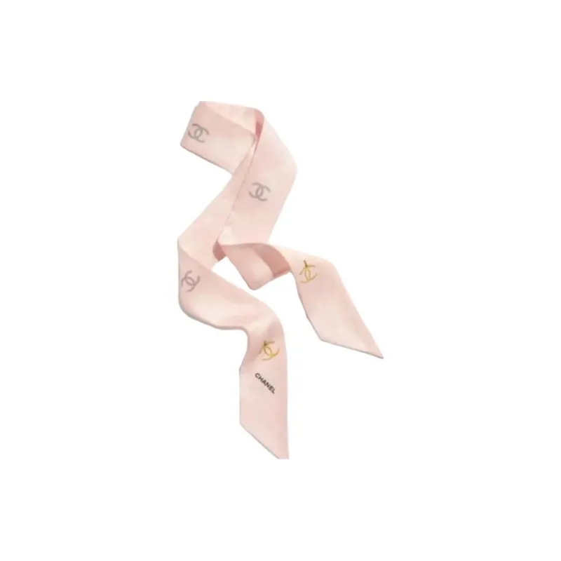 CHANEL Silk Scarves Unisex Pink-0