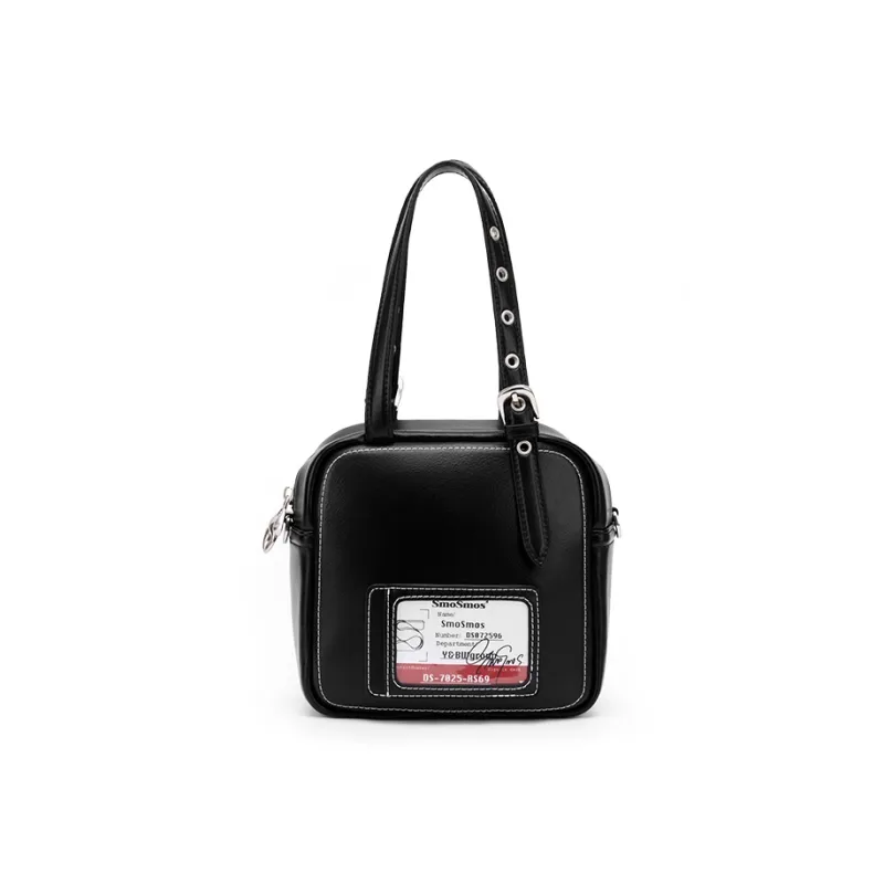 MCMIKO Cow Leather Handbag, Shoulder Bag, Crossbody Bag Unisex Pompeii Red/Honest Black-5
