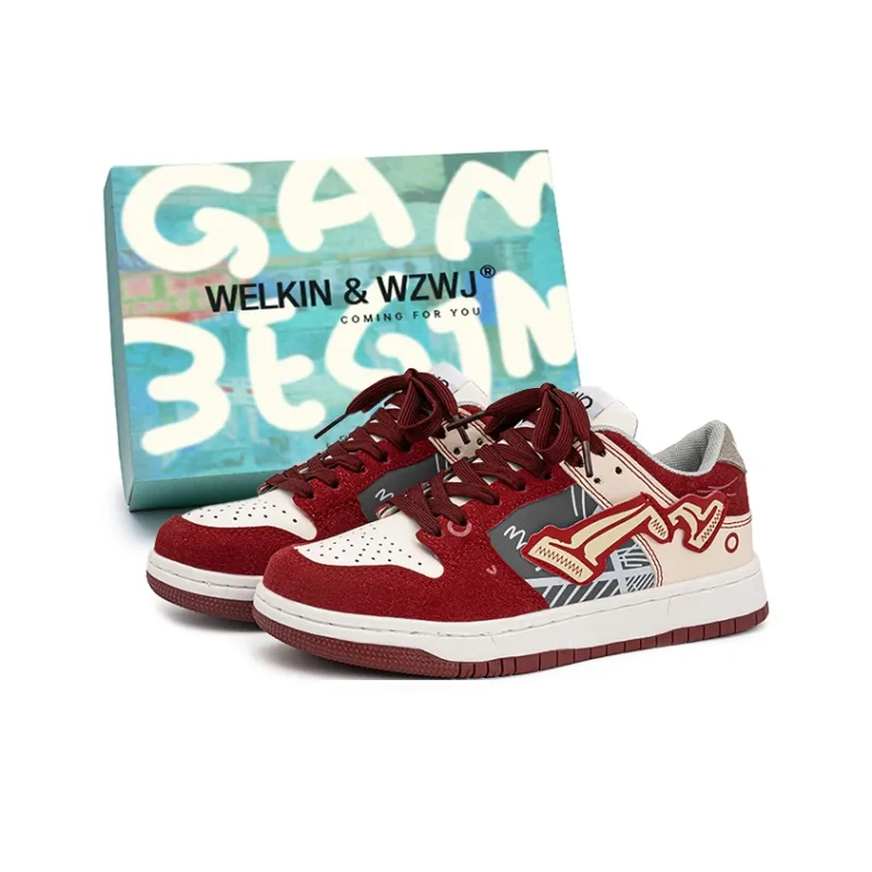 WELKIN&WZWJ Anti-Slip And Wear-Resistant Lightweight Height Increasing Low-Top Skateboard Shoes Unisex-0