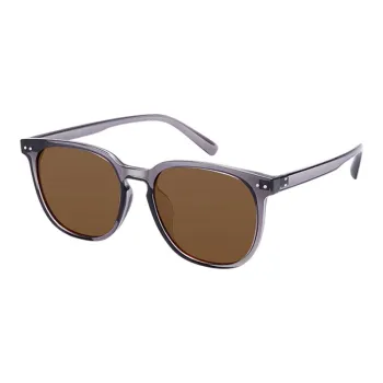 LOHO TR90 Oval Non Pressure Travel Photography UV Protection Sunglasses Unisex Black Tea Brown