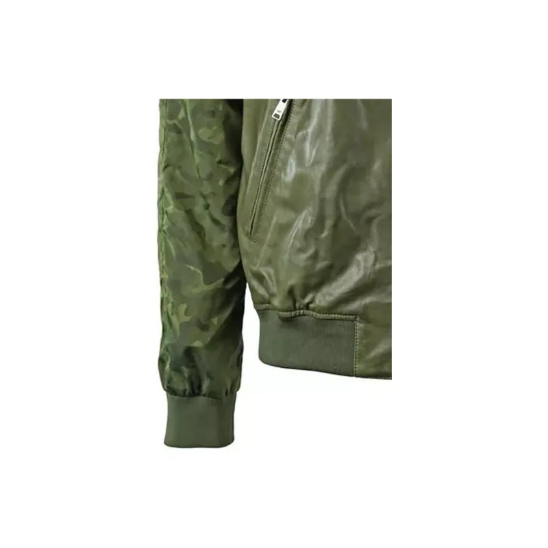 EMPORIO ARMANI Leather Jacket Men's Green-4