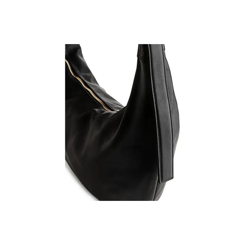 ARKET Cow Leather Split Cow Leather Shoulder Bag Medium Size Women's Black-4