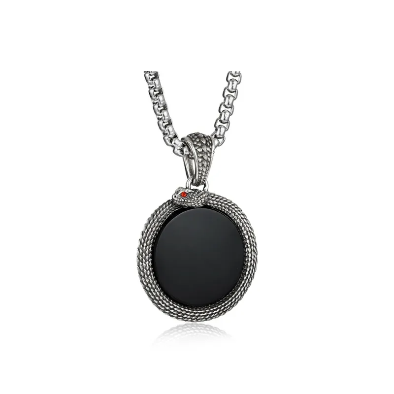 IDEAGEMER Agate Necklaces Men's-3