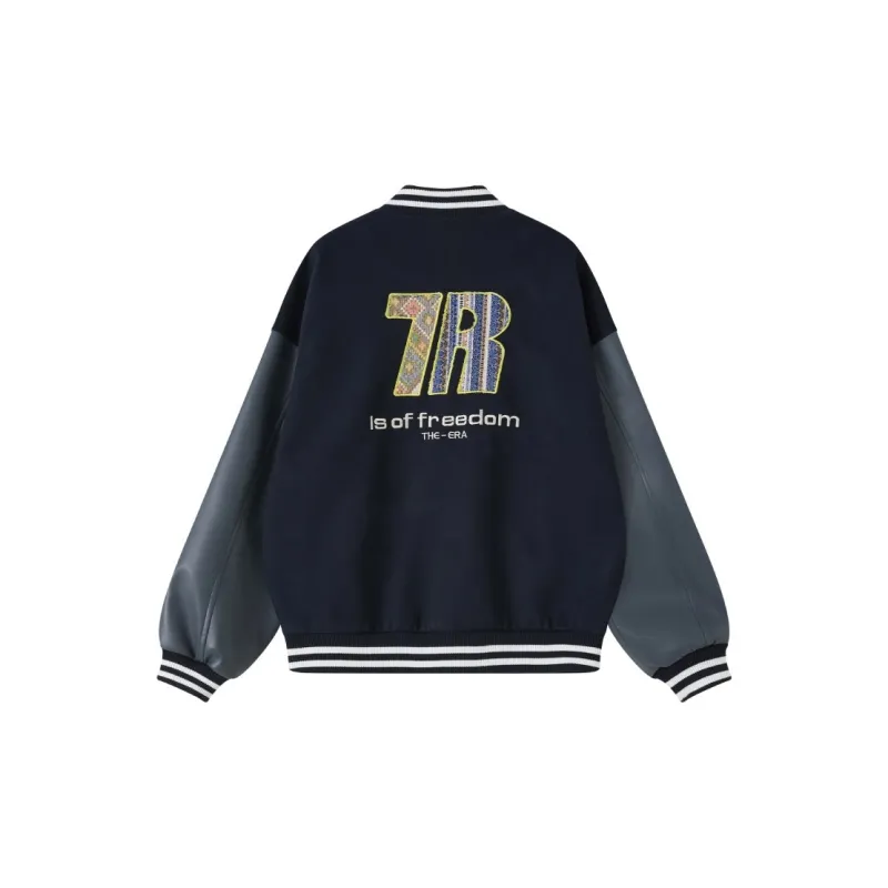 PEDLOR Baseball Jacket Unisex Navy Blue-1