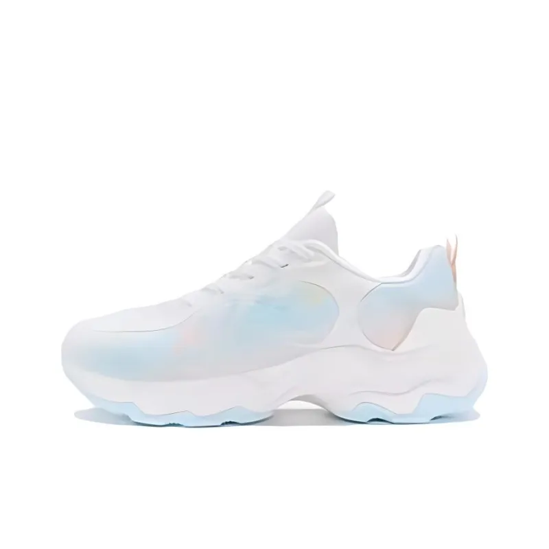 XTEP Man Dance Cushioning Wear Resistant Low Top Running Shoes Women's White Blue Pink-0