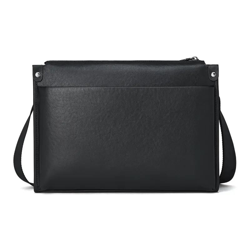ROBERTA DI CAMERINO Cow Leather Crossbody Bag, Shoulder Bag Regular Men's Black-2
