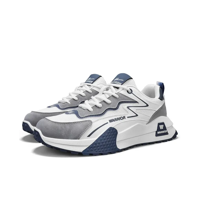Warrior Wear-Resistant Lightweight Rebound Low-Top Casual Shoes Men's Beige Brown Blue-9