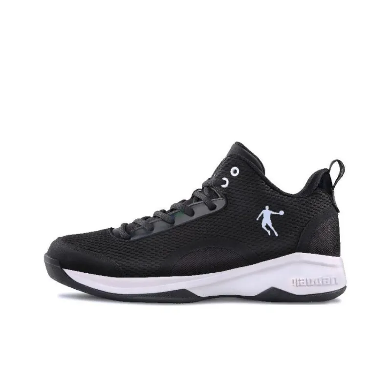QIAODAN Shock Absorbers With Slip Resistant Features Low Top Basketball Shoes Men's Black-0