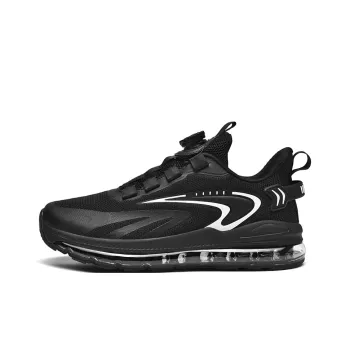 BIANSULONG Cushioned Slip Resistant Abrasion Resistant Low Top Full Length Air Cushion Running Shoes Men's Black