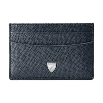 Aspinal Of London Full Grain Leather Card Holder Women's Marine Blue