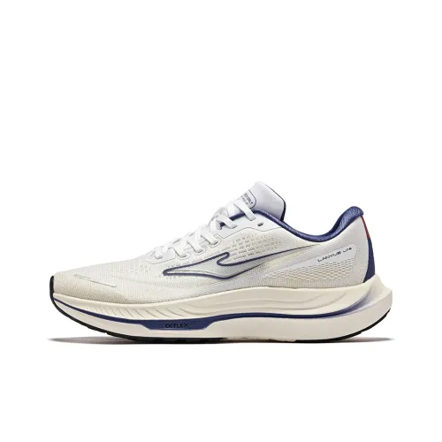 Erke Cushioning Lightweight Rebound Low Top Casual Running Shoes Men's Erke White Midnight Blue