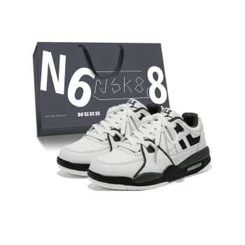 N6K8 Anti Slip Wear Resistant Low Top Skateboard Shoes Unisex White Army Green Gift Box Set