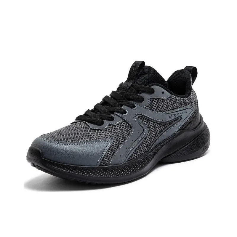 361° Slip Resistant Support Rebound Low Top Casual Running Shoes Men's Gray Black-1