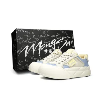 Mengsai Abrasion Resistant Slip Resistant Low Top Skateboard Shoes Women's Yellow Blue