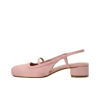 ZARA New Year Chunky Heel High Heels 3.5cm Women's Pink