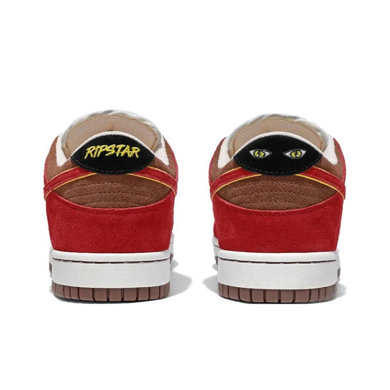 RIPSTAR Cushioning, Slip Resistant, And Abrasion Resistant Low Top Skateboard Shoes Unisex Red-3
