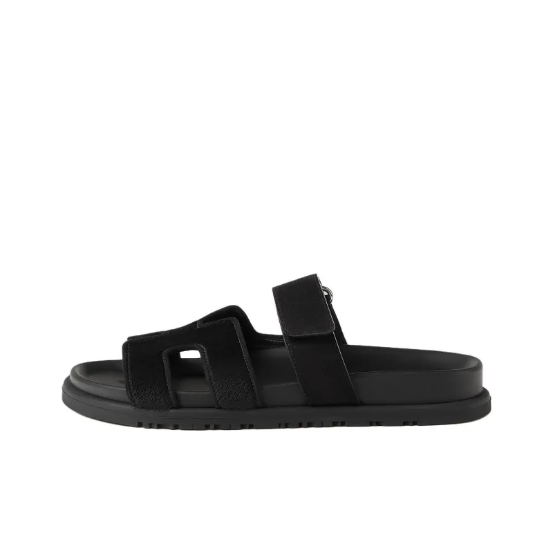 HERMES Chypre Slide Slippers Women's Black-0