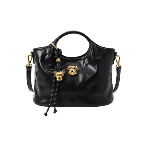 PAYOT Microfiber Synthetic Leather Handbag Women's Black/Red