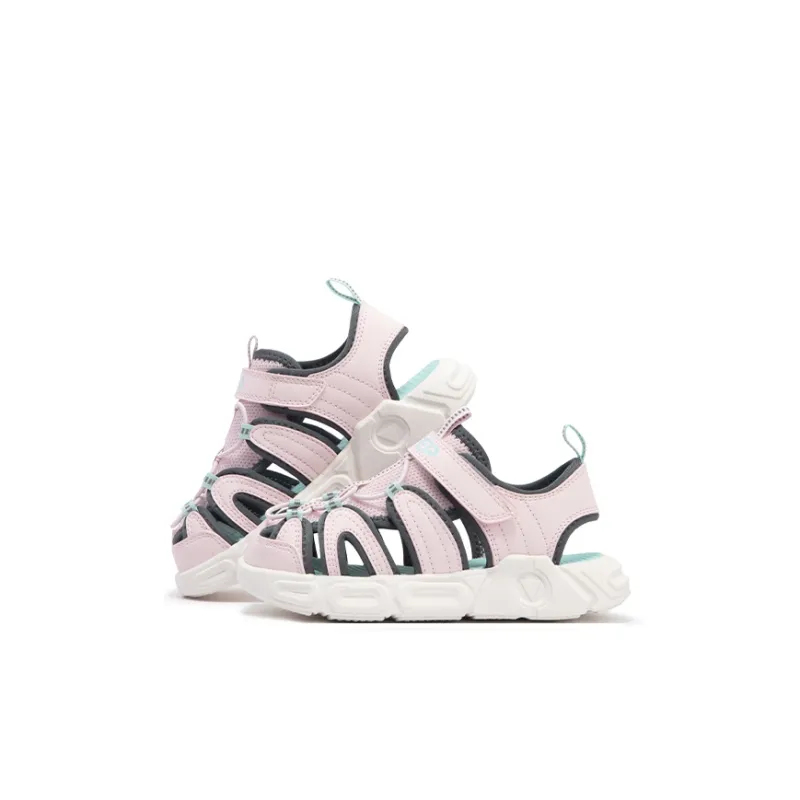 XTEP Slip Resistant Breathable Low Top Children's Sandals Light Cherry Blossom Pink Charcoal Gray Kids'-4
