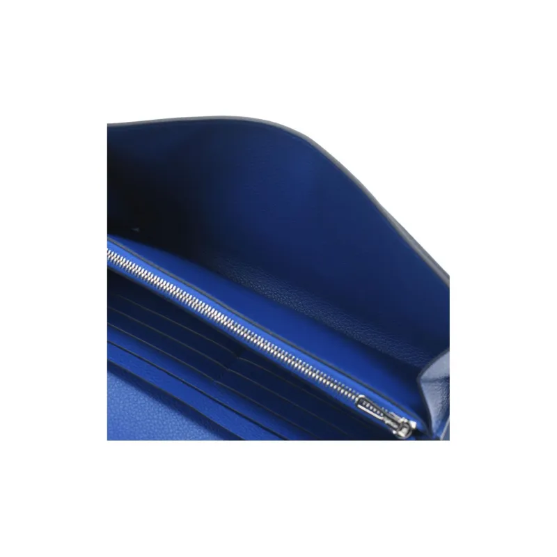 HERMES Constance Evercolor Cow Leather KangKang Wallet Women's T7 Bleu Hydra Mermaid Blue-5