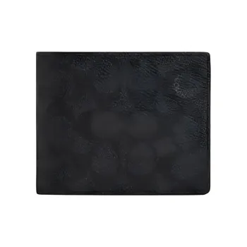 COACH SignatureCanvas Coated Canvas Wallet Mini Women's Charcoal