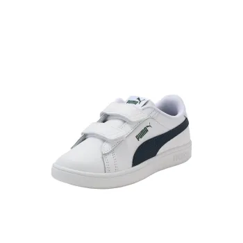 PUMA Smash 3.0 Anti Slip Wear Resistant Low Top Kids' Skateboarding Shoes White Blue Kids'