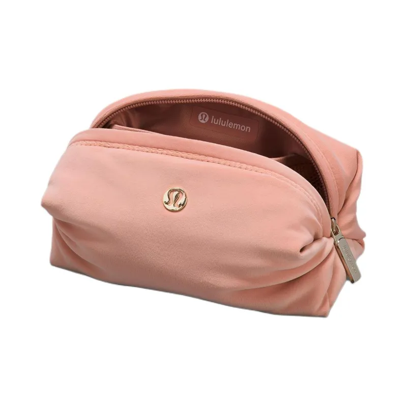 Lululemon Velour Fabric Storage Bag Small Size Women's Pink Pink Glitter-1