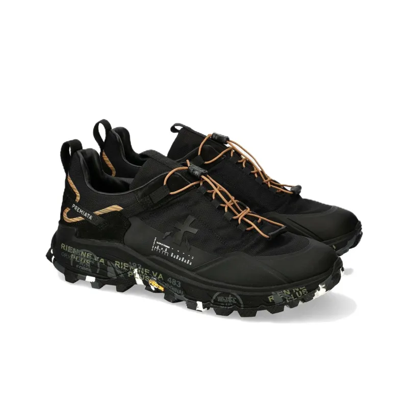 PREMIATA CROSS0.2 Low Top Casual Shoes Men's Black-3