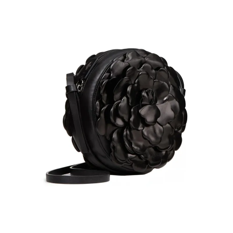 Valentino Atelier Sheepskin Round Bag Shoulder Bag, Crossbody Bag Women's Black-1