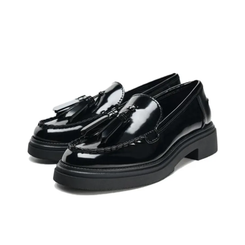 ZARA Loafers 4 Cm Women's Black-2