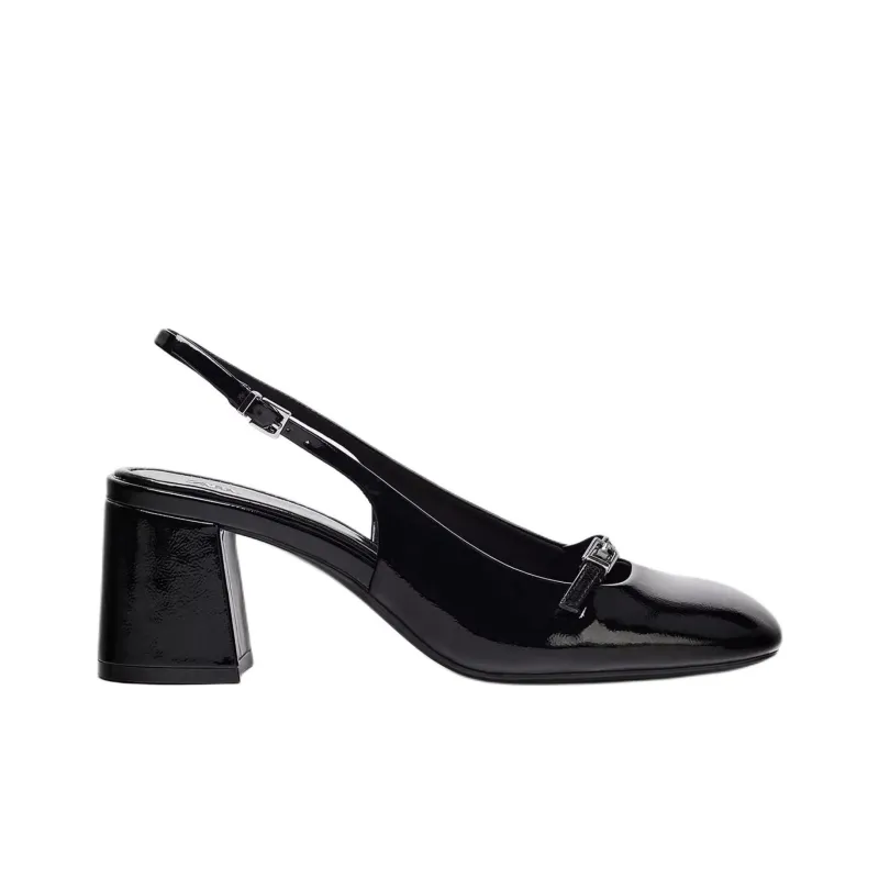 ZARA New Year Chunky Heel High Heels 7cm Women's Black-1