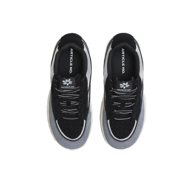 ARTICLE NO. Hamburger Shoes Slip Resistant Low Top Skateboard Shoes Unisex Gray Black-1