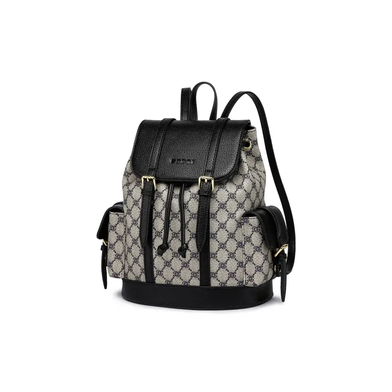 Pepsi PVC Backpack Regular Women's Black/Brown/Khaki-1