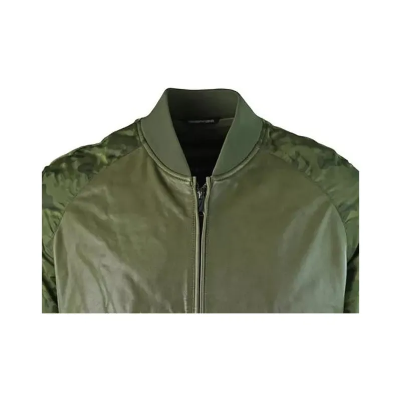 EMPORIO ARMANI Leather Jacket Men's Green-2