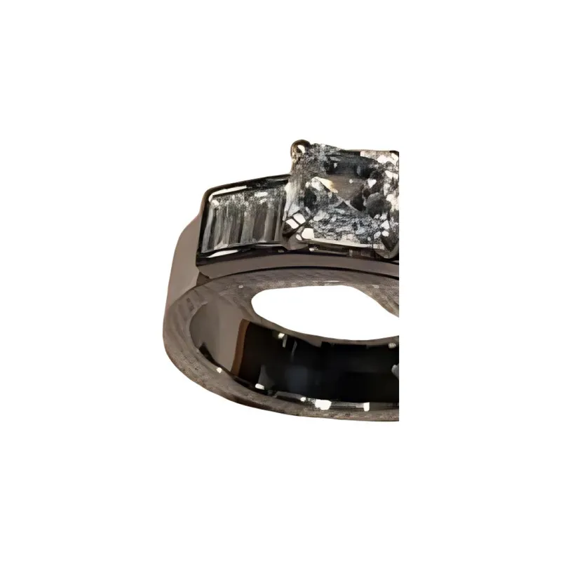HERMES Diamond Platinum Gemstone Rings Women's Silver-1
