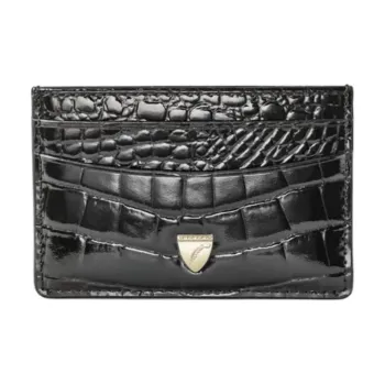 Aspinal Of London Full Grain Leather Card Holder Women's Black