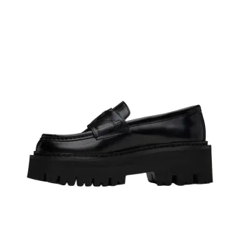 MOSCHINO Question Stitch Loafers 5.5cm Women's Black