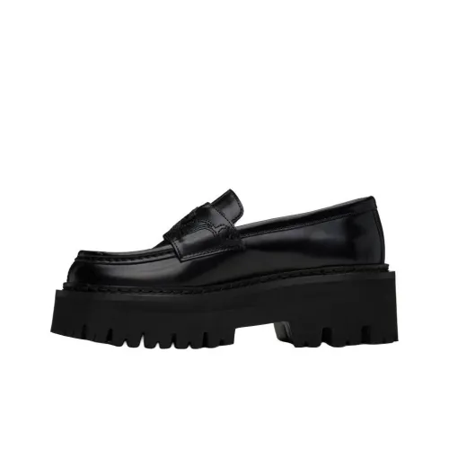 MOSCHINO Question Stitch Loafers 5.5cm Women's Black
