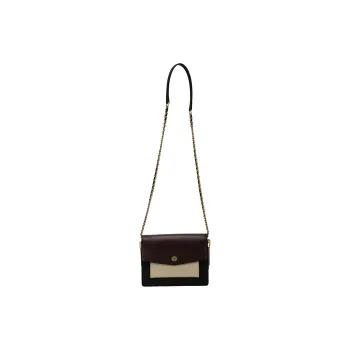 TORY BURCH Robinson Cow Leather Trunk Bag Crossbody Bag One Shoulder Handbag Women's Burgundy White Black