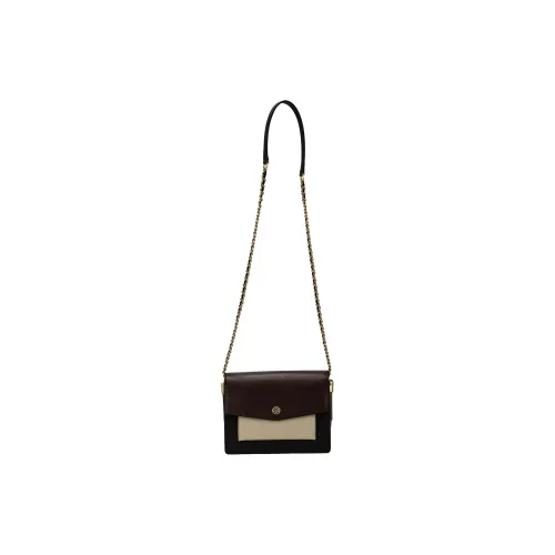 TORY BURCH Robinson Cow Leather Trunk Bag Crossbody Bag One Shoulder Handbag Women's Burgundy White Black