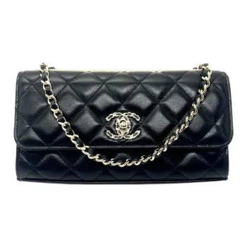 CHANEL Trendy Cc Sheepskin Shoulder Bag, Crossbody Bag Women's Black