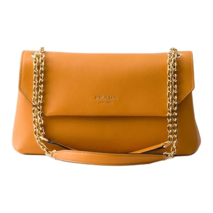 PRADA Calfskin Crossbody Bag, Shoulder Bag Medium Size Women's Amber-0