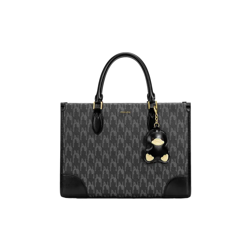 NUCELLE PVC One Shoulder Shoulder Bag Portable Large Bag Medium Size Women's Stardust Black-1