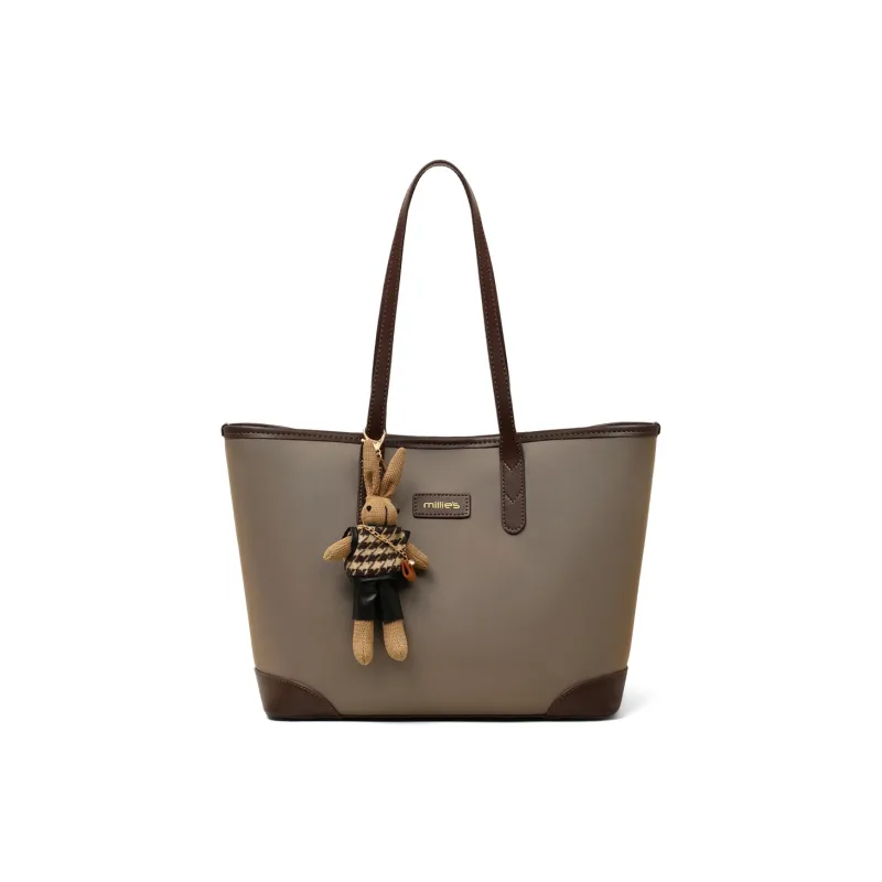 MILLIE'S Fabric Portable Underarm Shoulder Bag, Tote Bag, Shopping Bag Regular Women's Khaki-2