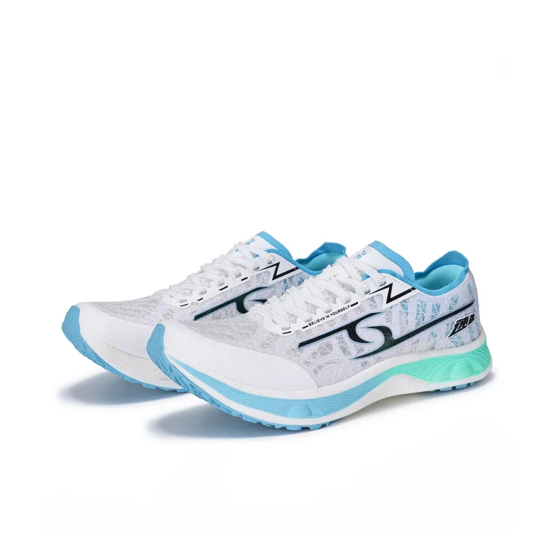 PERW Cushioned Slip-Resistant Abrasion-Resistant Low-Top Training Running Shoes Unisex Sky Blue Green-2