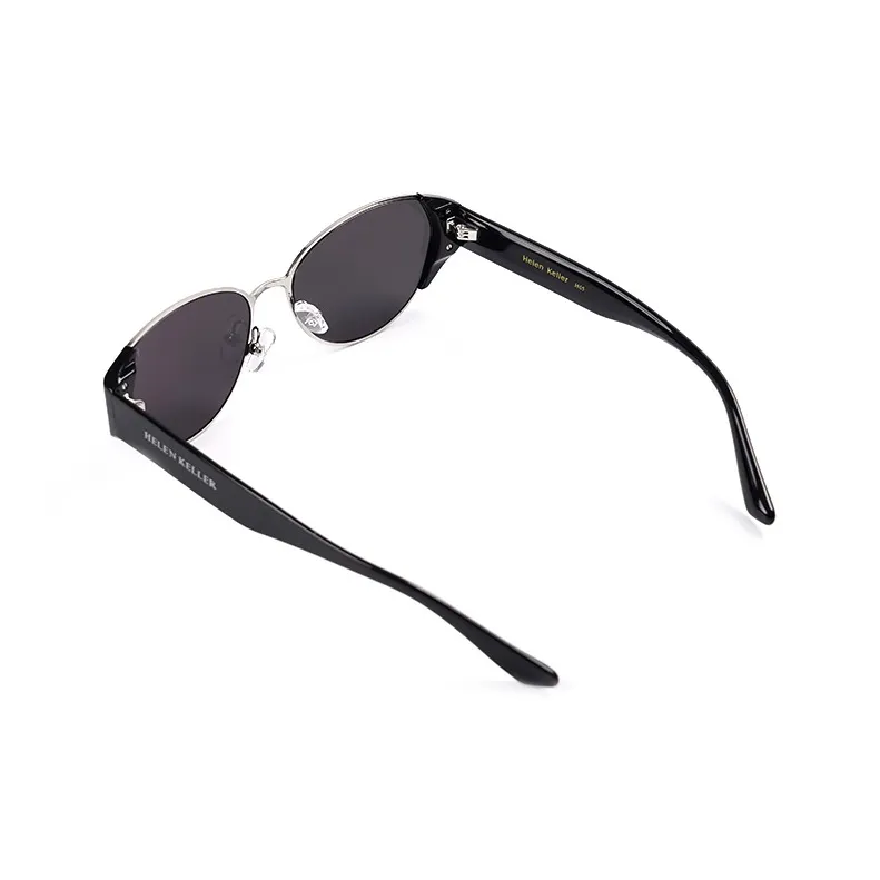 HELEN KELLER Plate Frame Oval Sunglasses Unisex-3