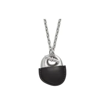 HERMES Swift Calfskin, Metal, Leather Necklaces Men's Silver