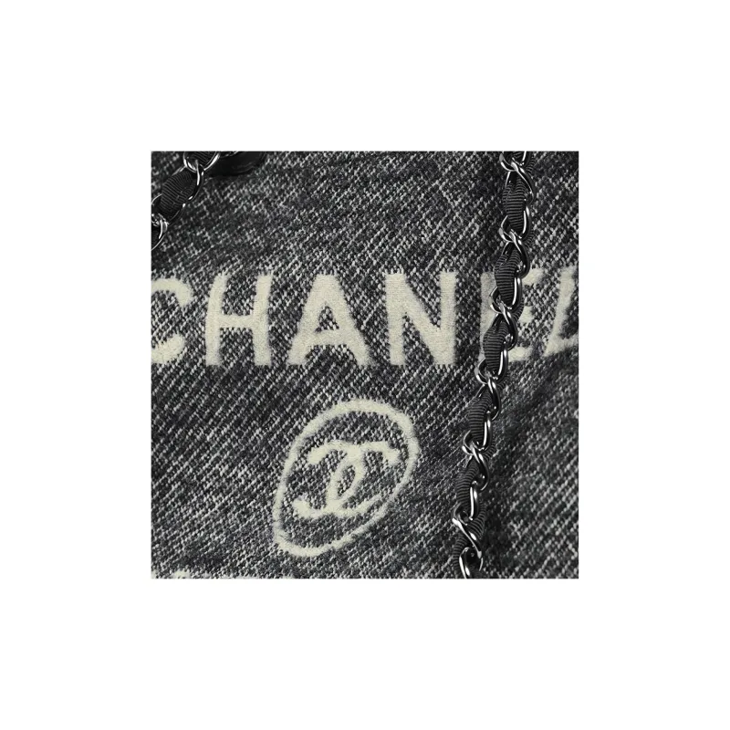 CHANEL Fabric Beach Bag, Tote Bag, Shopping Bag, Shoulder Bag, Crossbody Bag, Handbag Tubas Women's Black-2